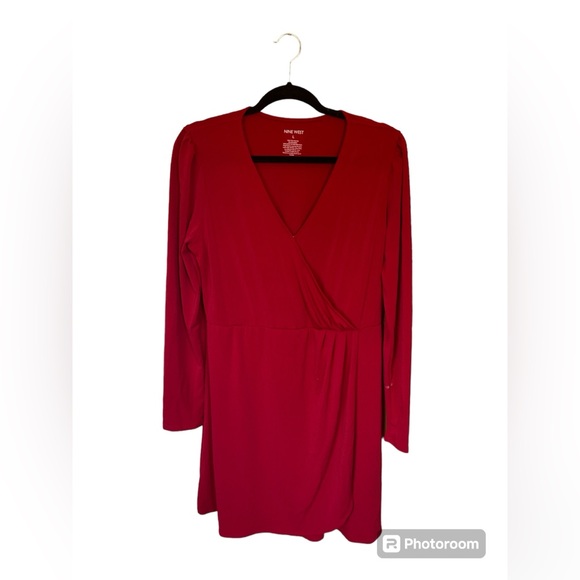 Nine West Dresses & Skirts - COPY - Nine West red midi dress v-neck long sleeve